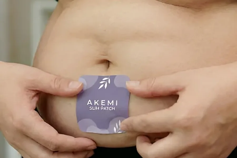 Weight loss patch applied to the skin